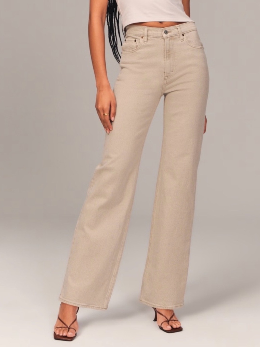 NWT Abercrombie And Fitch High Rise 90s Relaxed Khaki Jean, 32 12R